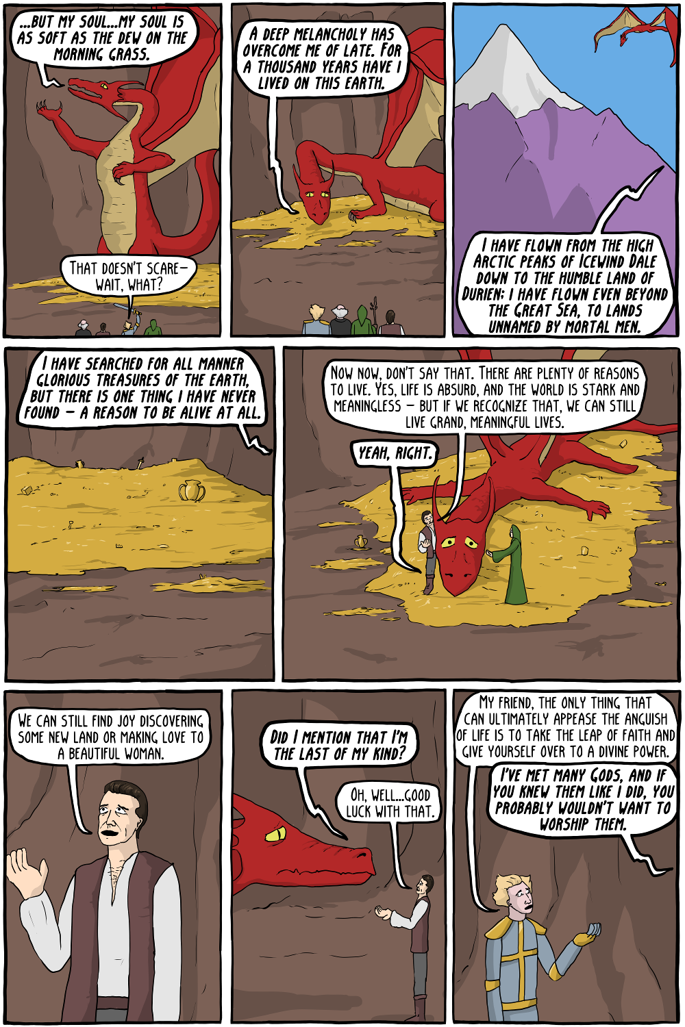 dragon comics dragons dungeons philosophers kierkegaard bard philosophy comic play philosopher playing existential gods angsty angst existentialcomics met soren he