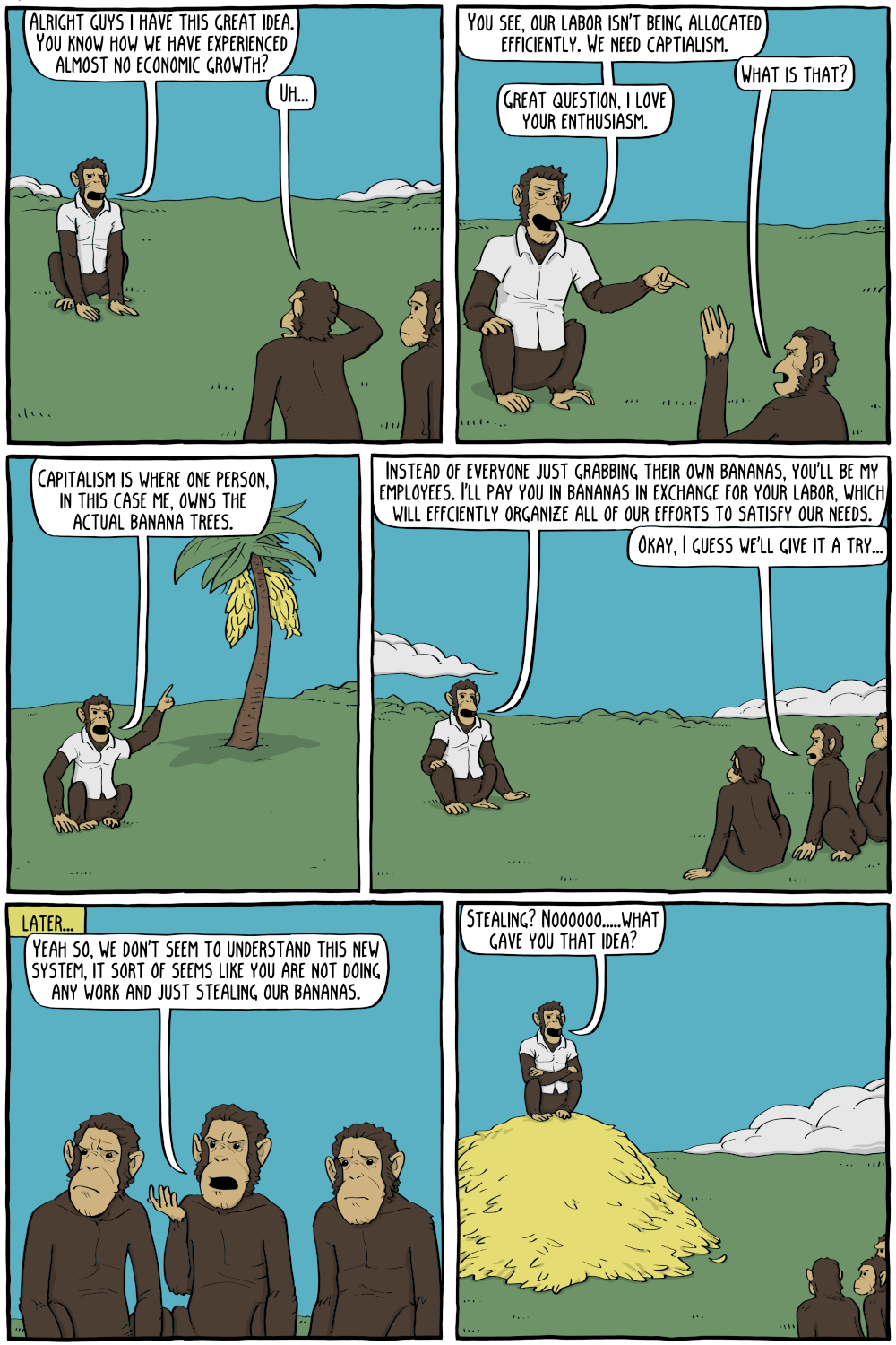 Chimpanzee Capitalism - Existential Comics