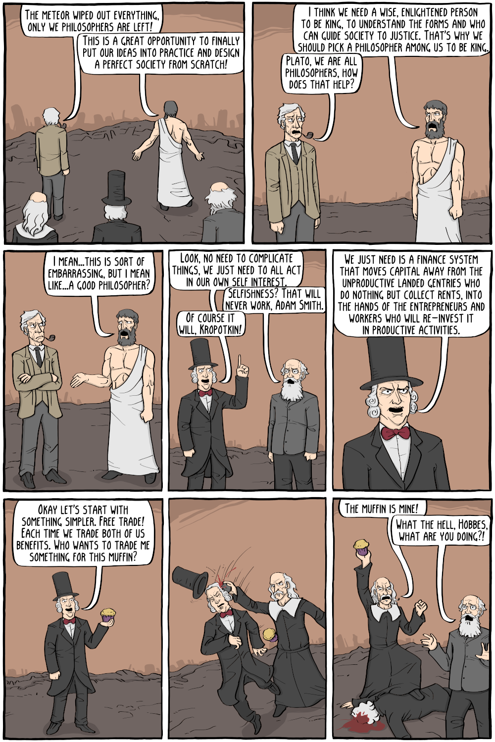 Philosophers Rebuild Society - Existential Comics