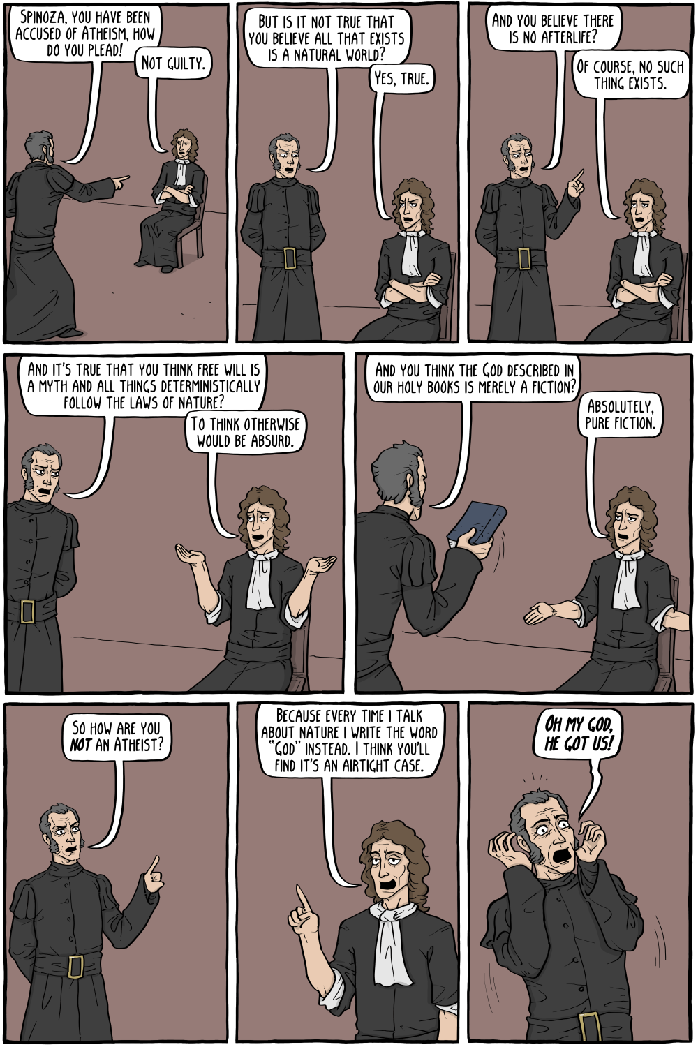 Spinoza Defends Himself Against Charges of Atheism - Existential Comics