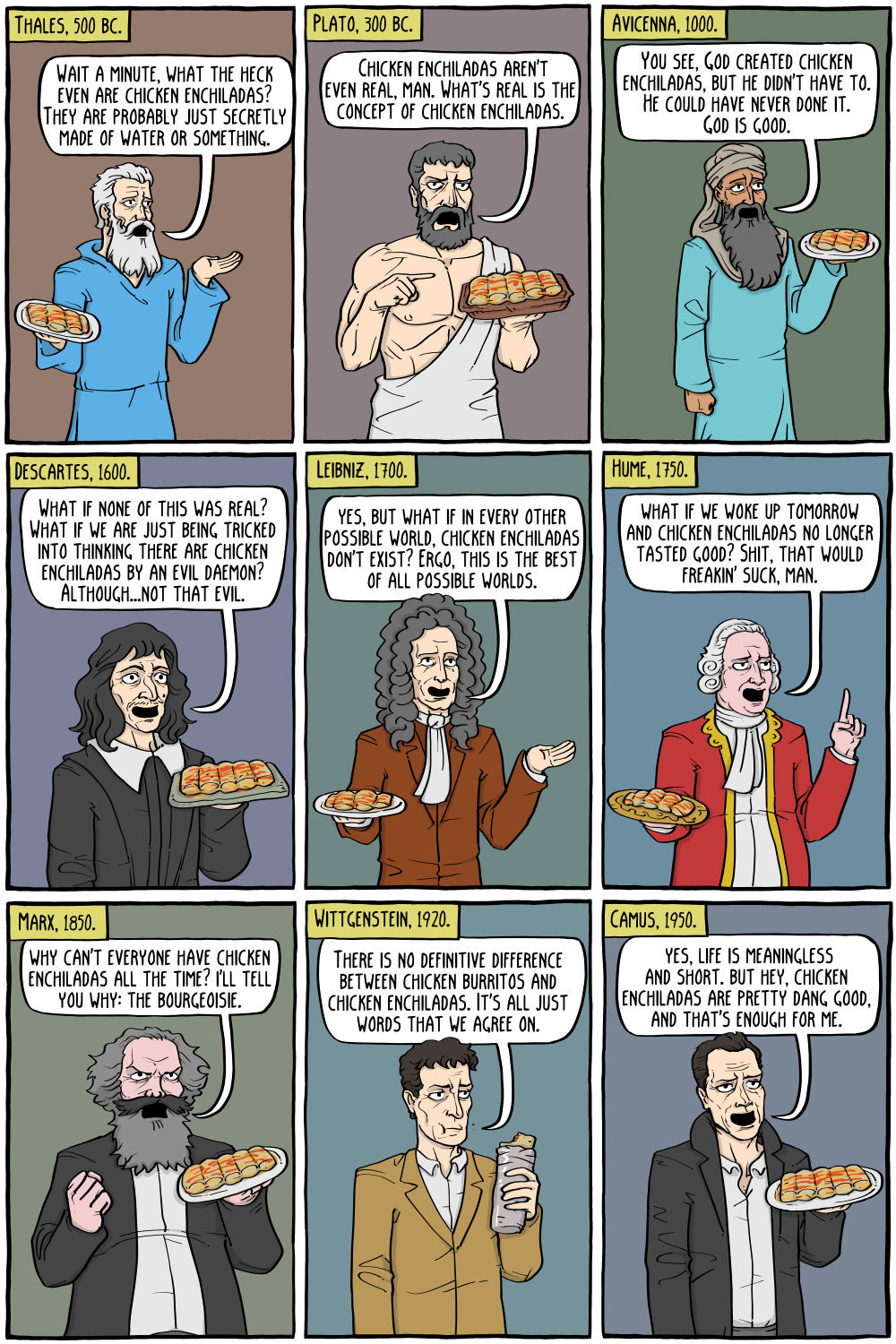 The History of Philosophy From the Perspective of Chicken Enchiladas -  Existential Comics