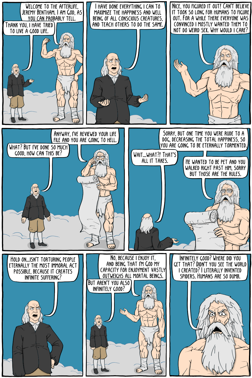 The Judgement of Jeremy Bentham - Existential Comics